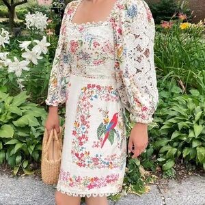 Farm Rio Forest Scarves Linen mini dress